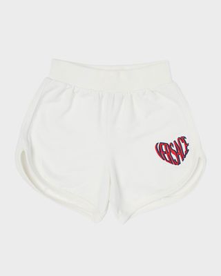 Girl's Logo Embroidered Fleece Shorts, Size 12M-3