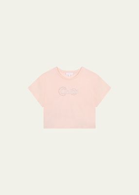 Girl's Logo Embroidered Short-Sleeve T-Shirt, Size 4-14