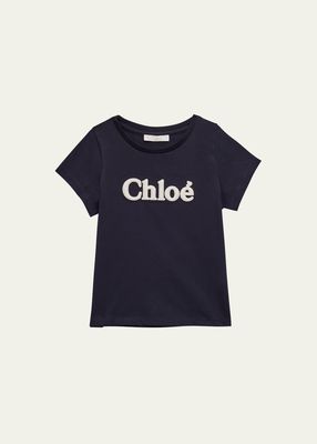 Girl's Logo Embroidered T-Shirt, Size 4-6
