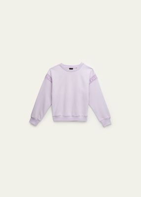 Girl's Logo Lace Trim Sweatshirt, Size 4-14
