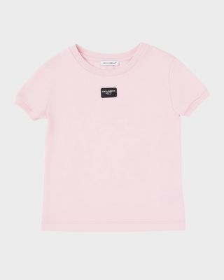 Girl's Logo Plaque Short-Sleeve T-Shirt, Size 4-6