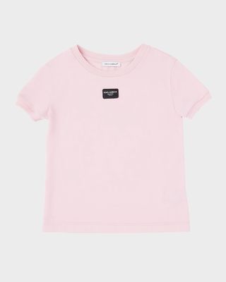 Girl's Logo Plaque Short-Sleeve T-Shirt, Size 8-14