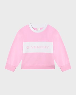 Girl's Logo-Print Bicolor Sweatshirt, Size 8-14