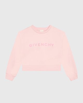 Girl's Logo-Print Long-Sleeve Fleece Sweatshirt, Size 6-12