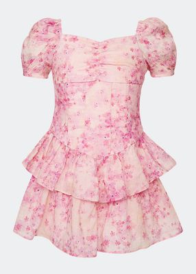 Girl's Lola Floral Corset Mini Dress, Size 4-16