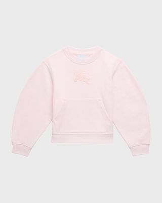 Girl's Lora Equestrian Knight Design Embroidered Sweatshirt, Size 3-14