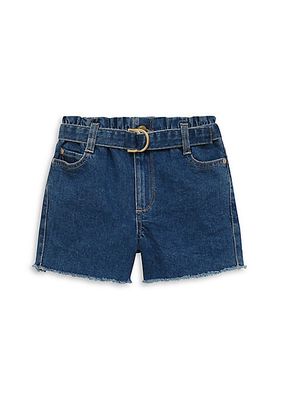 Girl's Lucy Belted Paperbag Jean Shorts
