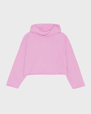 Girl's Maddy Cropped Raw Edge Hoodie, Size 8-16