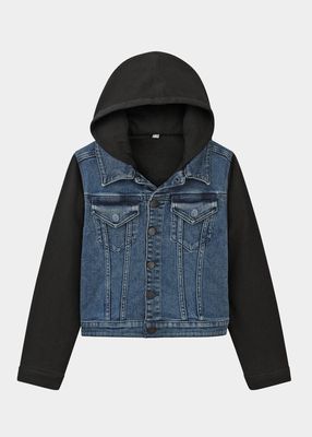 Girl's Manning Denim And Jersey Jacket, Size S-L