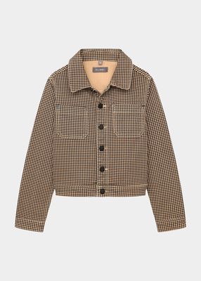 Girl's Manning Houndstooth-Print Jacket, Size 2-6X