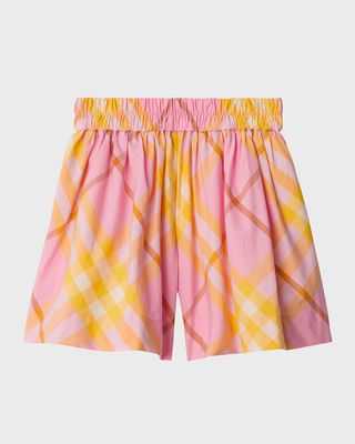 Girl's Marcy Check-Print Shorts, Size 3-14