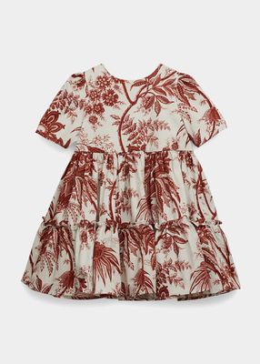 Girl's Margaux Toile-Print Dress, Size 2-6