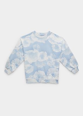Girl's Marika Floral-Print Sweater, Size 2-7