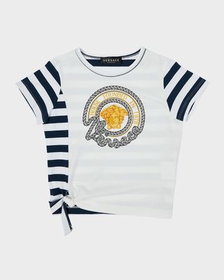 Girl's Marine Logo-Print Short-Sleeve Jersey T-Shirt, Size 4-6