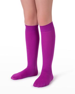 Girl's Matte Knee-High Socks, Size 2-12