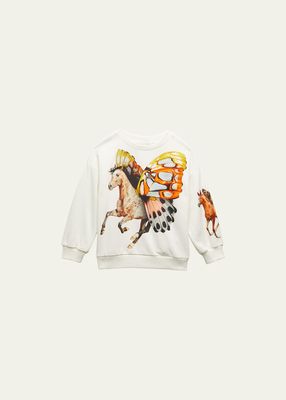 Girl's Maxi Winged Horse Graphic Sweatshirt, Size 4-6