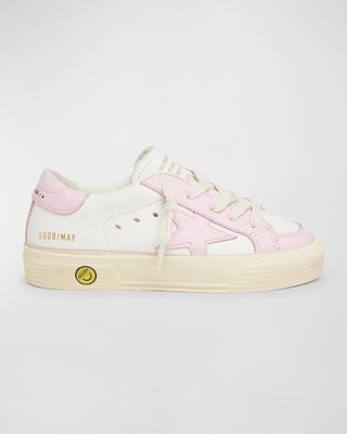 Girl's May Leather Star Sneakers, Baby/Toddler