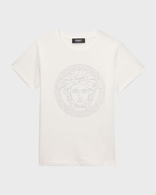 Girl's Medusa & Greca Trim Graphic T-Shirt, Size 8-12