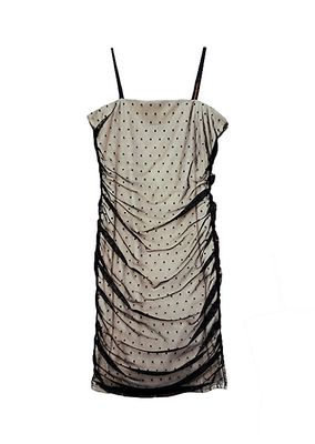 Girl's Mesh Dotted & Ruched Dress