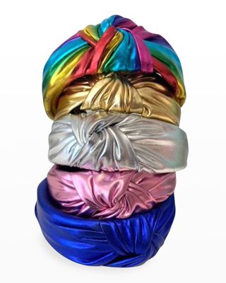 Girl's Metallic Turban Headband