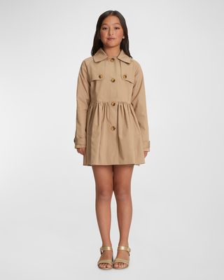 Girl's Mia Classic Trench Coat, Size 7-14