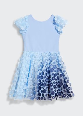 Girl's Milly Floral Ombre Dress, Size 8-14