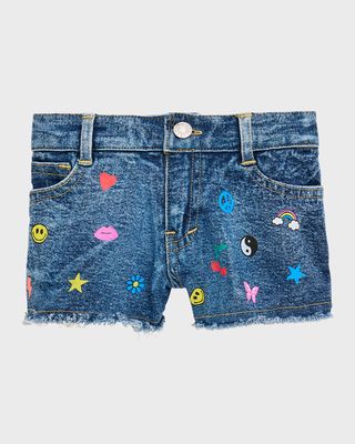 Girl's Mini Icons Denim Shorts, Size S-XL