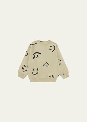 Girl's Monti Happy Face Graphic Sweatshirt, Size 8-16