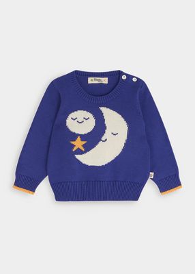 Girl's Moon Knit Sweater, Size Newborn-24M