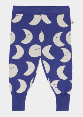 Girl's Moon Knit Trousers, Size 3M-2
