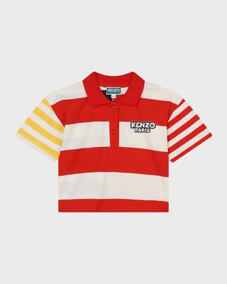 Girl's Multi-Striped Polo Shirt, Size 4-12