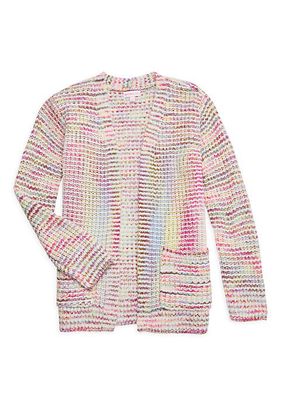 Girl's Multicolor Knit Cardigan