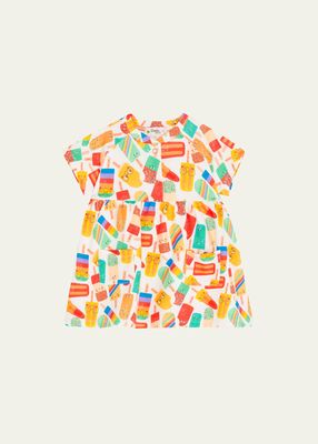 Girl's Multicolor Popsicle-Print Dress, Size 2-5