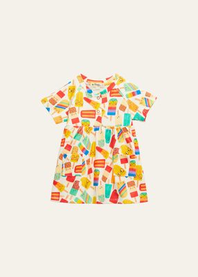 Girl's Multicolor Popsicle-Print Dress, Size 6M-24M