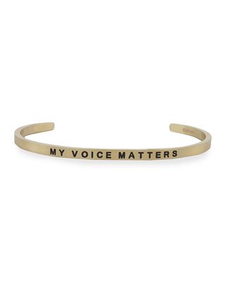 Girl's My Voice Matters Engraved Bangle Bracelet