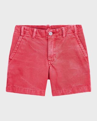 Girl's Nautical Washed Twill Shorts, Size 2-4