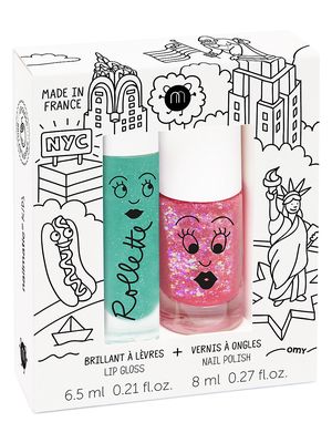 Girl's New York 2-Piece Lip Gloss & Nail Polish Duo Set - Pink