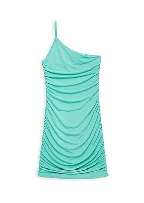 Girl's Nicole One-Shoulder Ruched Dress