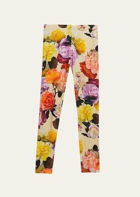 Girl's Niki Floral-Print Leggings, Size 2-7