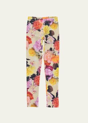 Girl's Niki Floral-Print Leggings, Size 8-16