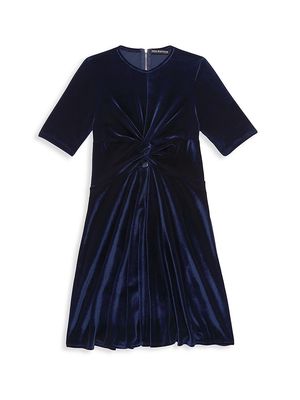Girl's Nora Knotted Dress - Navy - Size 10 - Navy - Size 10