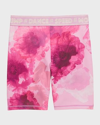Girl's Obelia Floral-Print Bike Shorts, Size 5-6