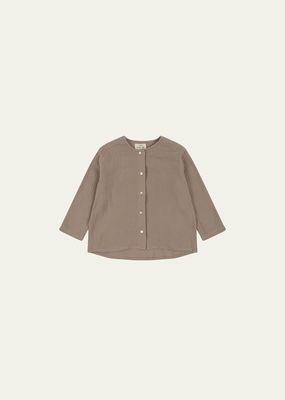 Girl's Olive Button-Front Shirt, Size 2-6