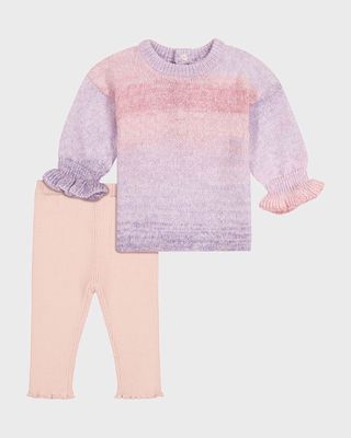 Girl's Ombre Knit Sweater, Size 3M-24M