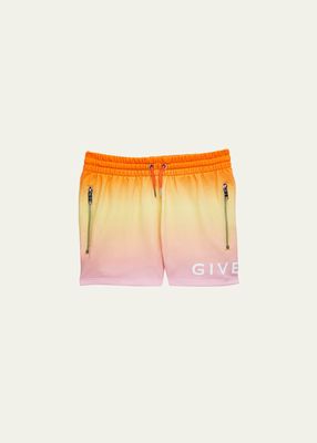 Girl's Ombre Tie Dye-Print Shorts, Size 4-14