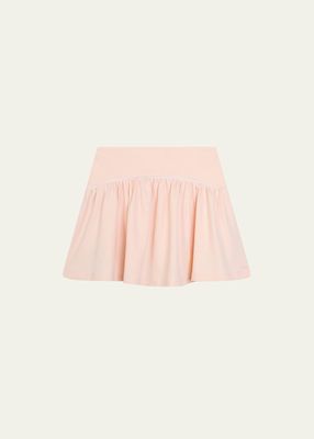 Girl's Openwork Ladder Hemstitch Mini Skirt, Size 4-14