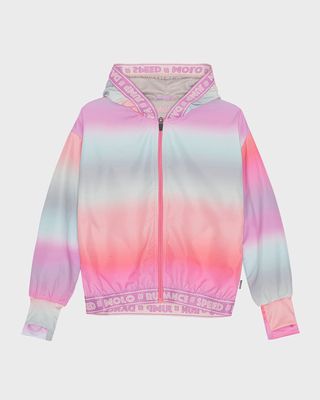 Girl's Ophelia Multicolor Ombre Hoodie, Size 3T-16