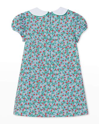 Girl's Paige Strawberry-Print Dress, Size 6M-7