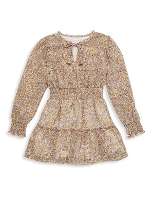 Girl's Paisley Fit & Flare Dress - Paisley Chiffon - Size 7