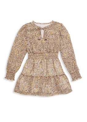Girl's Paisley Fit & Flare Dress